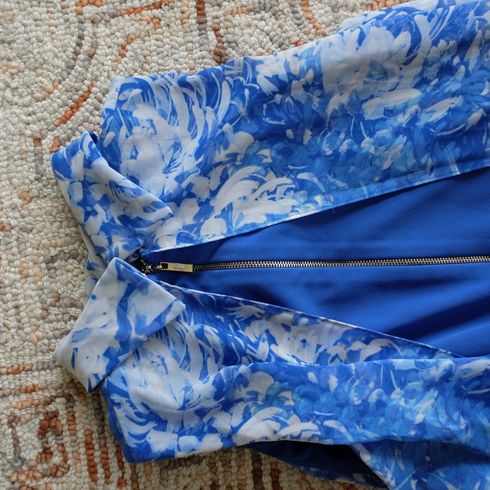 Eliza J A-Line Blue Cocktail dress size 4 Floral pattern